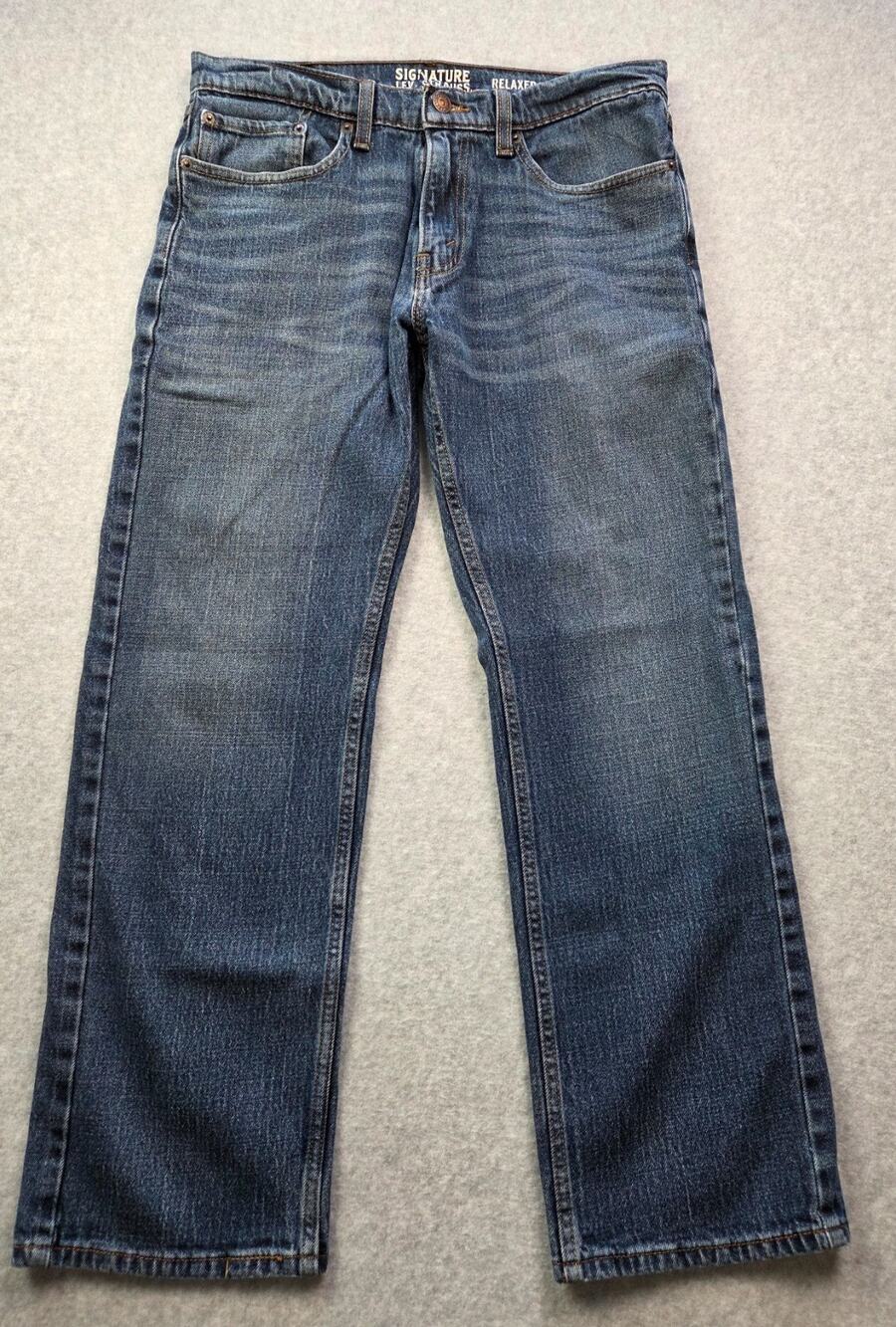 Signature by Levi Strauss Men Relaxed Fit Straight Jeans 32x30 Medium Dark Wash